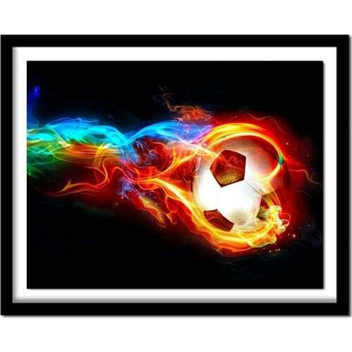 5D DIY Diamond Painting Soccer Cross Stitch Kits Full Drill Square Diamond Embroidery Football Decoration Home Gift