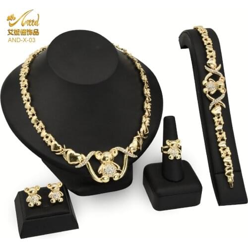 ANIID Xoxo African Jewelery Set Necklace Earrings Women Fashion Bridal Bride Indian Wedding Dubai Gold Ladies Designer Nigerian