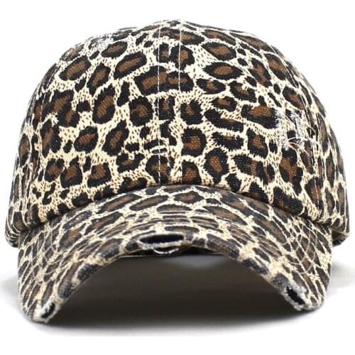 Leopard Print Cotton Casquette Baseball Cap Adjustable Snapback Hats for Men and Women 252