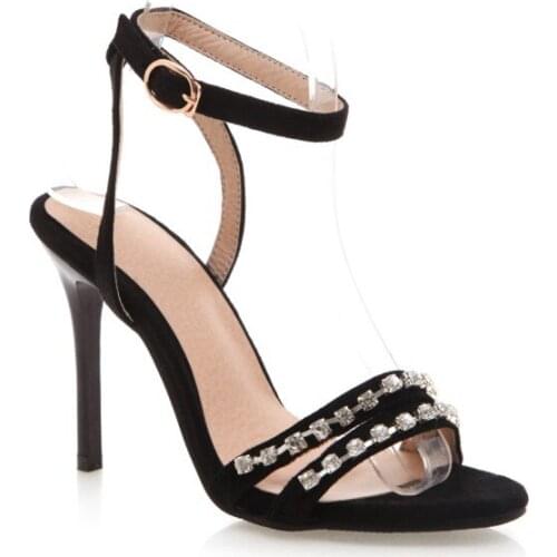 Big Size 11 12 13 14 15 high heels sandals women shoes woman summer ladies Little round head open-toed High-heeled sandals
