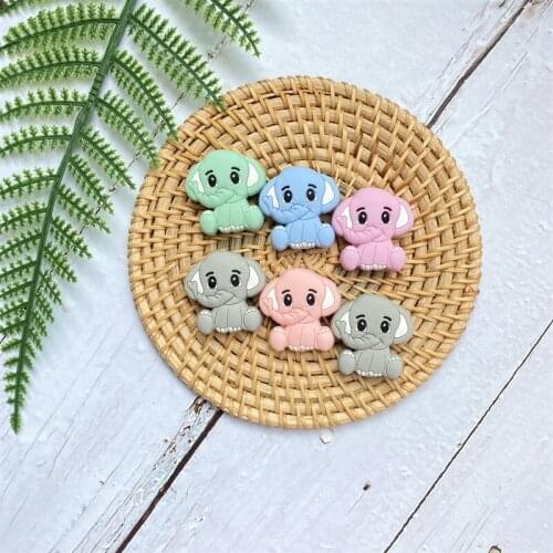 50/100Pcs BPA Free Elephant Baby Silicone Beads Cute Teething Beads For Food Grade Infant Nursing Teether Toy Accessories