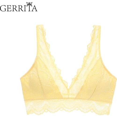 Sexy Women Bra lace V-Neck Breathable Underwear Seamless Fitness Wire Free Bralette Full Cap Push Up Gather Bralette bras Women