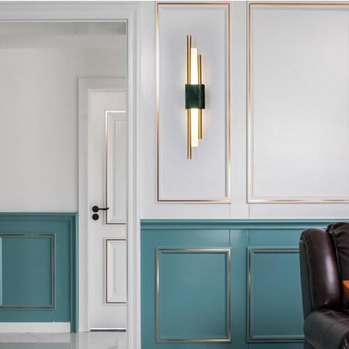 Net Red Bedside Led Light Bedroom Living Room Background Wall Lamp Modern Minimalist led Wall Light Luxury Marble Aisle Lighting