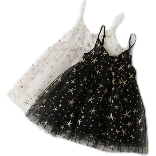 White and Black Star Style Newborn Girl Dress Tutu Baby Dress Princess Infant Dresses Cute Kid Clothes