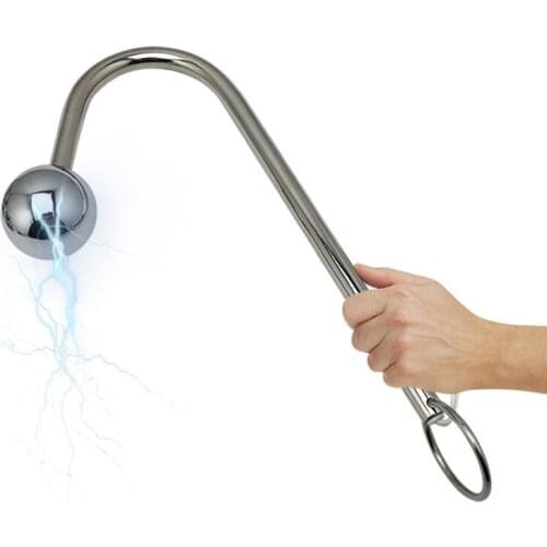 Electro Shock Stainless Steel Anal Hook Butt Plug Anal Electro Stimulator Anal Plug Prostate Massage Sex Toys For Women Men