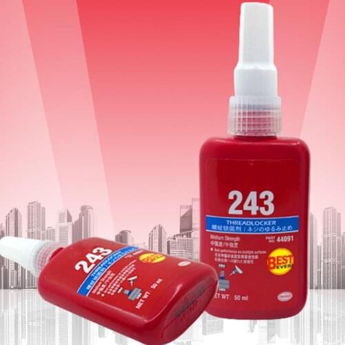 Hot 1 Pcs 243 Medium Strength Threadlocker Anaerobic Adhesive Glue Blue Threadlocker Anaerobic Adhesive Glue Car Maintenance