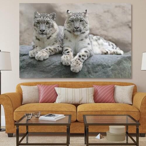 RELIABLI ART Canvas Paintings Leopards Lying On The Rock Animal Pictures Wall Art For Living Room Decoration Posters No Frame