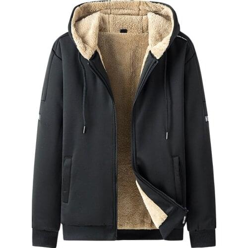 Lamb Wool Bomber Jacket Men Plus Velvet Thick Fleece Camouflage Hoodie Men Fur Coat Winter Pattern Fashion Casual Sweatshirt Men