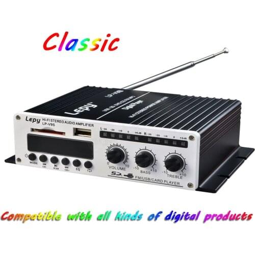 LP-V9S Hi-Fi Mini Digital Motorcycle Auto Car Stereo Power Amplifier LED Display Sound Mode Audio Music Player