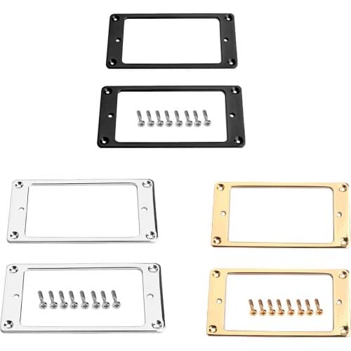 2pcs Steel Humbucker Pickup Ring Set Bottom Frame for LP Les Paul Guitar