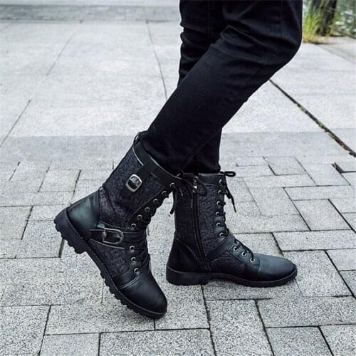 2021 new mens Martin boots four seasons leather boots high-top mens military boots mens leather boots