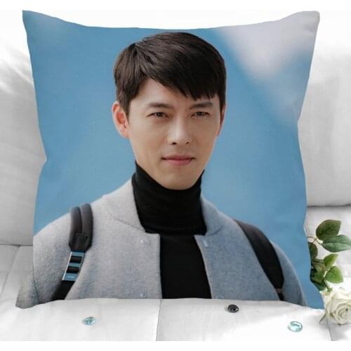 New Custom Hyun Bin Pillowcases Printed Square Pillowcase Home Decorative Zipper Pillow Cover 35X35cm40X40cm(One Side)