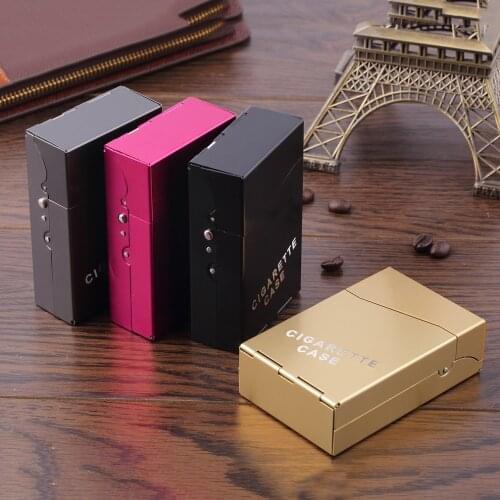 New Arrival 1Pc Protable Lady Women Slim Aluminum 20 Pieces Cigar Cigarette Tobacco Holder Storage Case Pocket Box Drop Shipping
