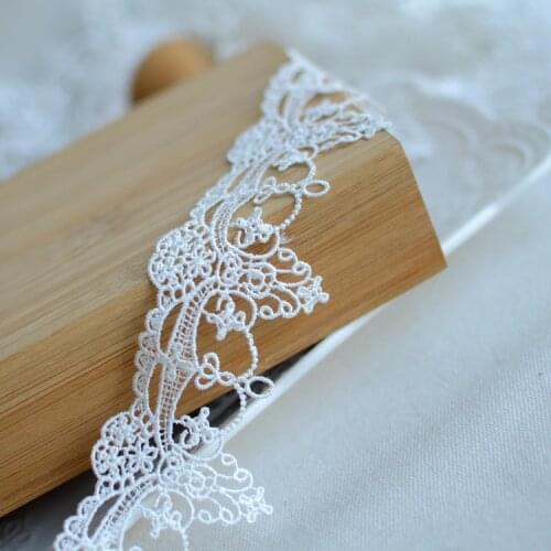 1Meter 5cm wide Wholesale Handmade Lace Trim Patchwork Material White Black Lace Ribbon DIY Garment Sewing Accessories