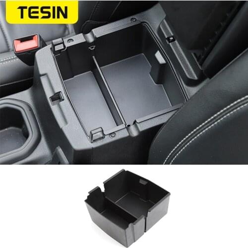 TESIN Stowing Tidying For Jeep Wrangler JL 2018+ Central Organizer Tray Armrest Storage Box For Jeep Wrangler JL Accessories