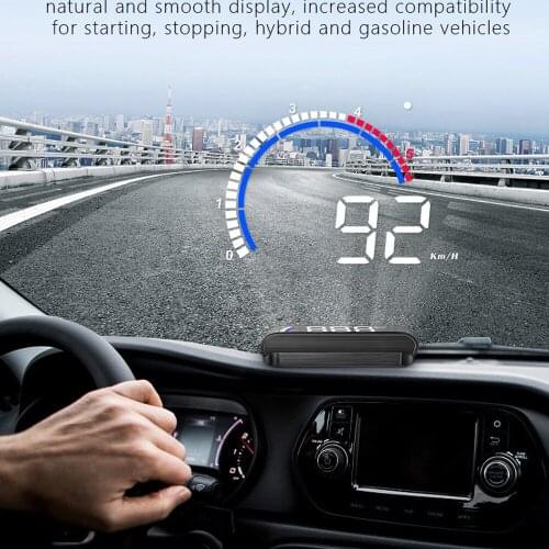 Auto Electronic Car HUD Head-Up Display OBD2+GPS EUOBD Speed RPM Fuel Consupmtion Voltage Projector Windshield Voltage Alarm