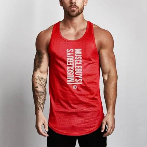 Workout Mesh Casual Mens Tank Top Fitness Brand Fashion Singlets Sleeveless Gym Bodybuilding Vest Stringer Sports Undershirt