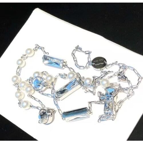 Hot Brand Pure 925 Sterling Silver Jewelry For Women Long Necklace Cute Flower Pendant Party Necklace