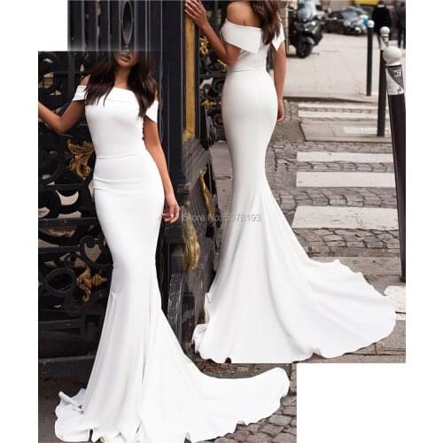 10245 elegant strapless short sleeve natural mermaid/trumpet spandex evening dresses/party gowns simple white free shipping