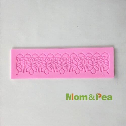 Mom&Pea 0546 Free Shipping Silicone Lace Mold Cake Decoration Fondant Cake 3D Mold Food Grade Mould