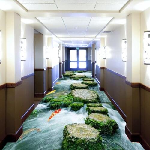 3D Stream Printing Parlor Carpet Corridor Aisle Rug Crystal Velvet Non-slip Kitchen Mat Indoor Doormat Living Room Area Rug