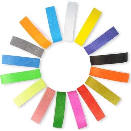Custom 3/4" Tyvek Wristbands Black Imprint Only 24000 pcs Count Printable ID Wristbands for Parties Events