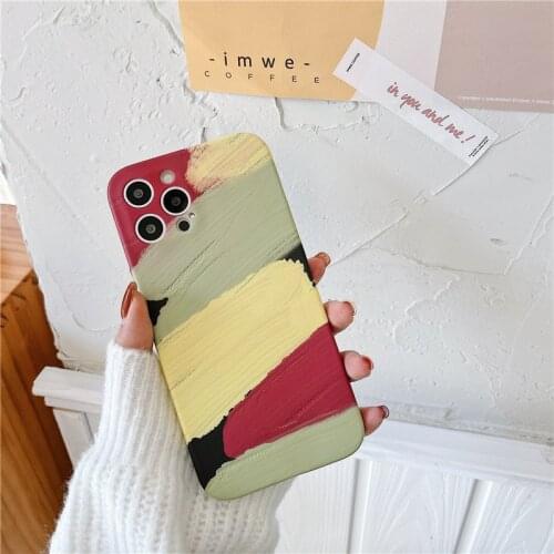 Cases for iphone 11 pro max X XS XR 12 mini Shell Stripe Color Soft TPU Protective Phone Cases Cover Coque Iphone 12 Phone Case
