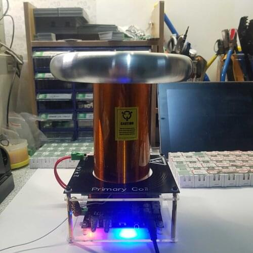 DIY SSTC Tesla Coil physic lab education equipment with primary coil and toroid