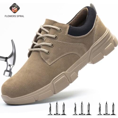 Breathable Light Safety Shoes Men Work Safety Steel Toe Anti-Puncture Work Shoes Indestructible Work Shoes 2021