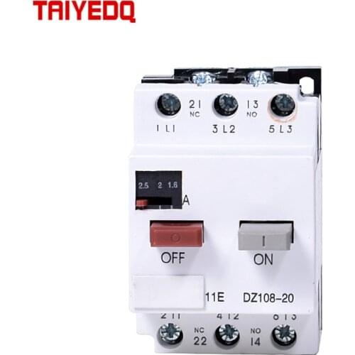 DZ108 Motor Protector Plastic Shell Motor Short Circuit Breaker Switch Air Open Overload Protection RDM108-20