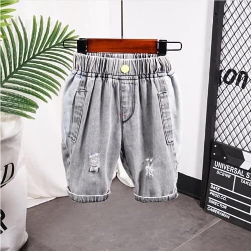 Boy denim shorts 2020 Hot Sale Children shorts for baby boys summer trousers kids ripped Denim shorts 90~140
