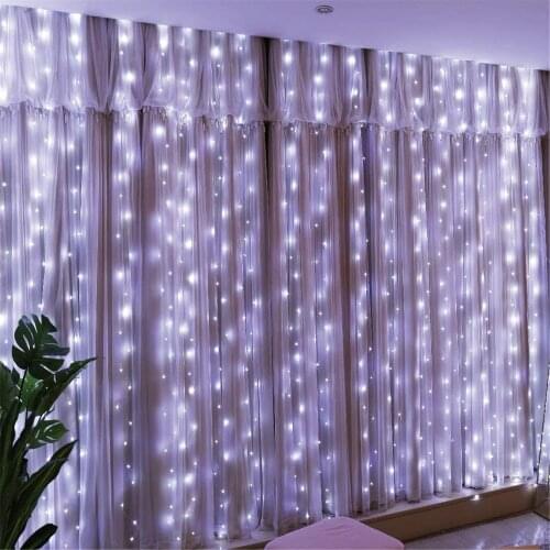 Curtain Lights Wedding Decoration 3Mx3M, 3Mx2M Copper Wire String Lights USB With 8 Modes Remoter Christmas Holiday Party Decors