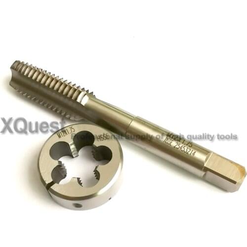 HSSE Right hand Metric screw thread tap and Split Die set M12 M12X1.75 Fine thread Adjustable Round dies taps m12x1.5 m12x1