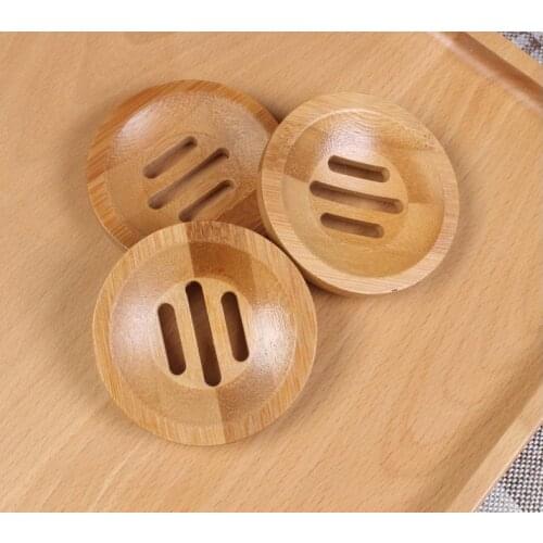 Round Natural Creative Environmental Protection Mini Soap Box / Bamboo Soap Holder / Drying Soap Holder Free Shipping SN1452