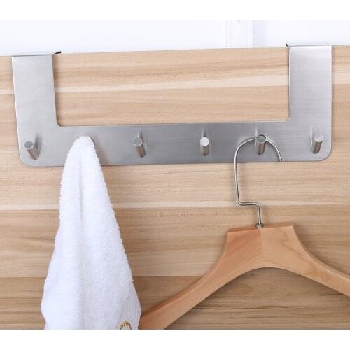 Leyden 304 Stainless Steel Robe Hooks Brushed Hanging 6 Row Hooks Modern Clothes Hat Hook Wall Hanger Bathroom Accessories