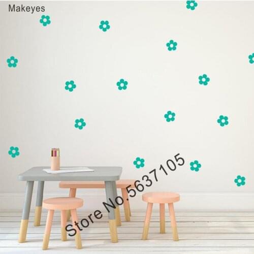 Makeyes Flower Set Patterned Wall Stickers Kids Bedroom Wall Decor Vinyl Wall Decals Flowers Girls Room Decoration Wall Art Q173