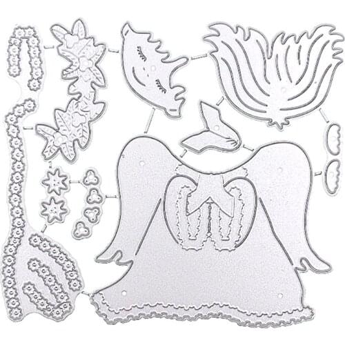 Prayer Angel Die Cuts Edge Border Frame Carbon Steel Cutting for DIY Decorative Embossing Paper Card Making Light Boxes