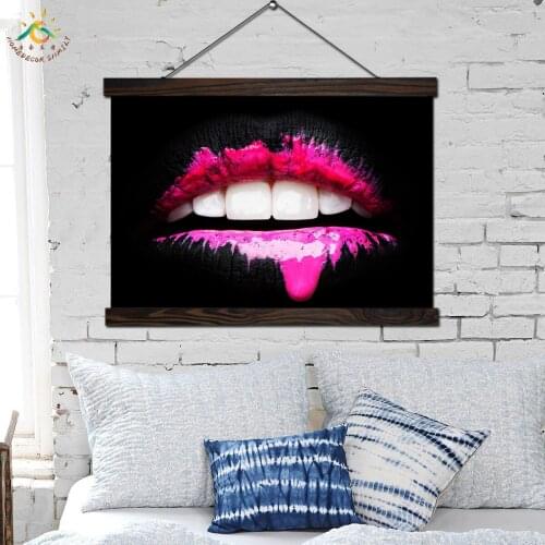 Lips Pink Artwork Wall Art Canvas Prints Painting Frame Scroll Painting Hanging Poster Decorative Picture art print wall poster
