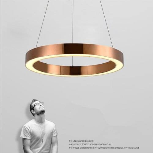 Nordic Rose Gold LED Pendant Lights Creative Stainless Steel Suspension Luminaire Restaurant Bar Light Fixtures Free Shipping