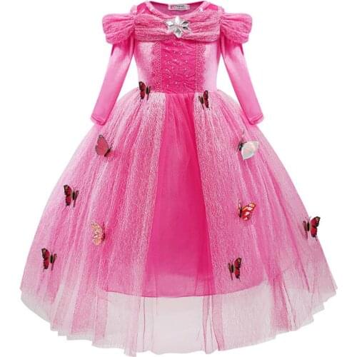 New Princess Lace Dress Kids Flower Embroidery Dress For Girls Vintage Children Dresses For Wedding Party Formal Ball Gown 3-10T