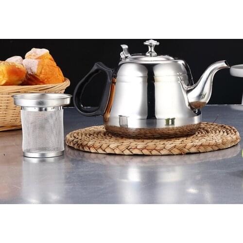Thickened stainless steel teapot with strainer household induction cooker flat-bottomed kettle Make a teapot water jug Roman jug