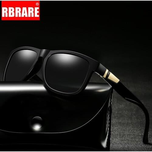RBRARE Alloy Square Polarized TAC Sunglasses Men Vintage Mirror Sun Glasses High Quality Lightweight Metal+PC Oculos Feminino