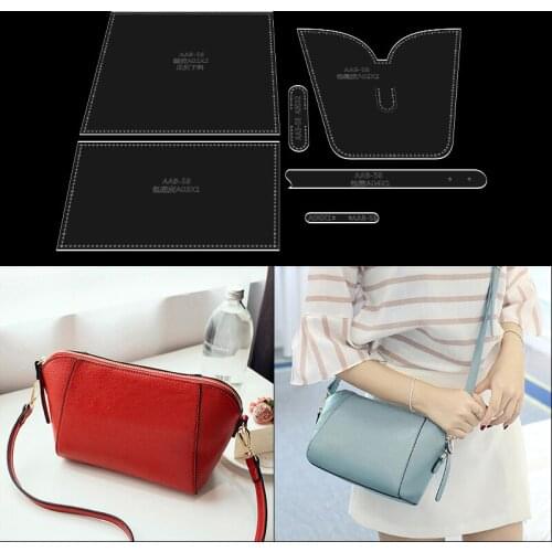 DIY Leather Single Shoulder Bag Acrylic Template, Sewing Clear Stencil, Handmade Leather Craftwork Mould Supplies