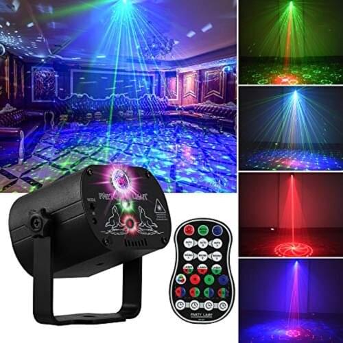Led Disco Light Stage Lights Voice Control Music Laser Projector Lights 60 Modes RGB Effect Lamp For Party Show with Controller