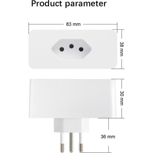 Dropshipping Tuya WiFi Smart Plug 16A Brazil Standard Smart Life APP Remote Smart Socket Voice Works For Alexa Google Home