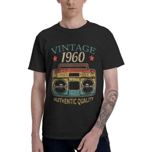 Vintage 1960 Radio Authentic Quality T Shirts Men Short Sleeve Cotton T-shirt 61s Birthday Gift Tees Top Streetwear Tshirts Gift