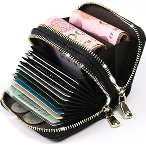 1pc Unisex 2 Layers Card Holder Leather Women Credit Cards Case Female Business Card Holder Wallet tarjetero hombre