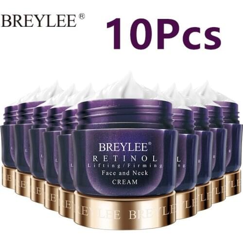 BREYLEE Retinol Face Cream 10 Pcs Firming Anti Aging Remove Wrinkles Night Day Moisturizer Whitening Neck Facial Korean Care 40g