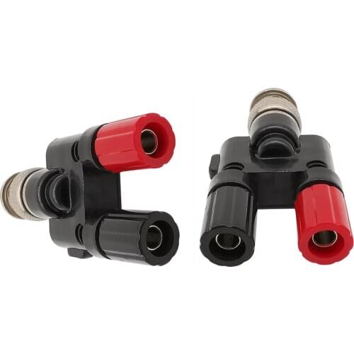 2Pcs BNC Male Plug to 4mm Dual Banana Female Jack Socket Binding Post RF Coax Coaxial Splitter Connector 4mm banana Adapter