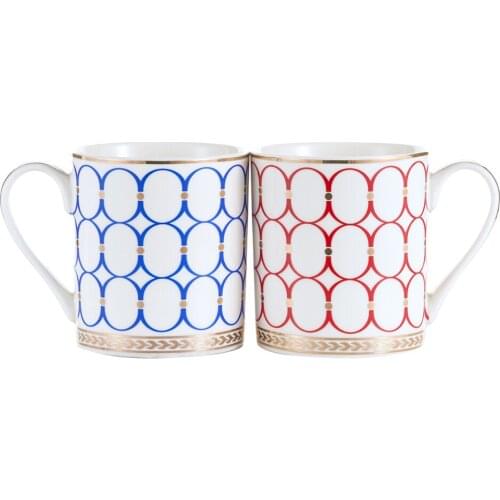 2 pcs Ceramic lovers Coffee Mug with Handle Tea Juice Milk Cups for Women Men Valentines Day Gift Holiday Party Christmas